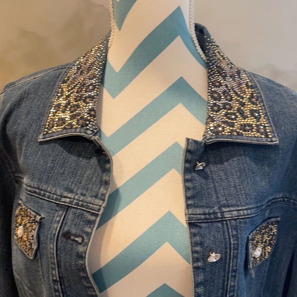 Christine Alexander jean jacket Swarovski crystals - Picture 10 of 10